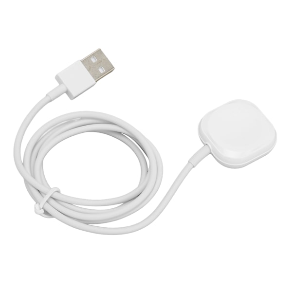 Rektangulär smart magnetisk klockladdare med 1 m snabbladdningsförlängningskabel kompatibel med IWatch Series Vit