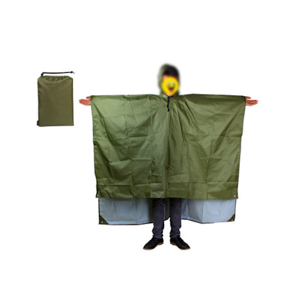 3 in 1 Rain Poncho Vedenpitävä Kevyt Kannettava Monikäyttöinen Ulkoilu Retkeily Sadetakki Oranssi