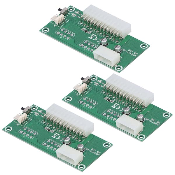 3 stk. Multi-Power synkroniseringsstartkort med 24-pinners tilkoblingslinje datamaskinadapter