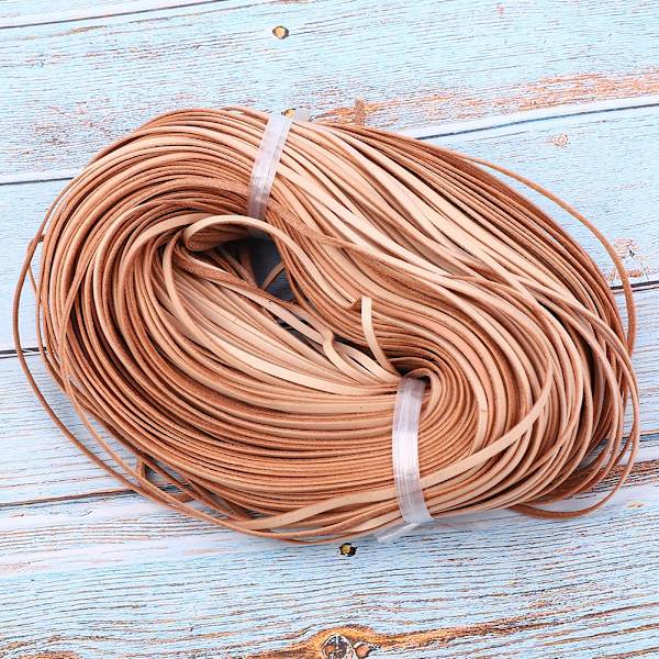 Manuaalinen DIY litteä nahkanyöri 100m pitkä punottu ensimmäisen kerroksen nahkasta valmistettu nyöriNahkaväri