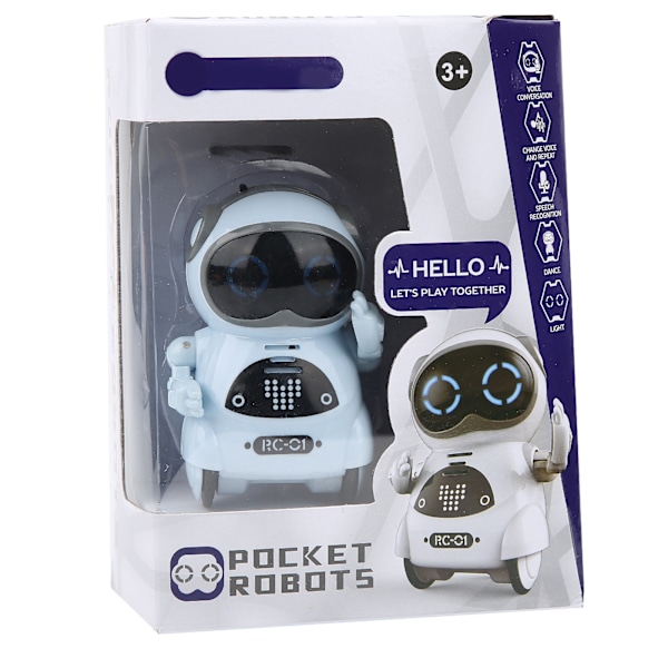939A Robotleksak Interaktiv Röststyrning Spela In Sjungande Dansande Mini RC RobotleksakBlå