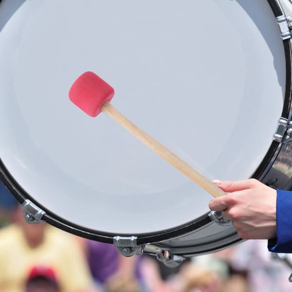 Basstrommekølle for trommeslagere, band, perkusjonsinstrumenttilbehør, rød