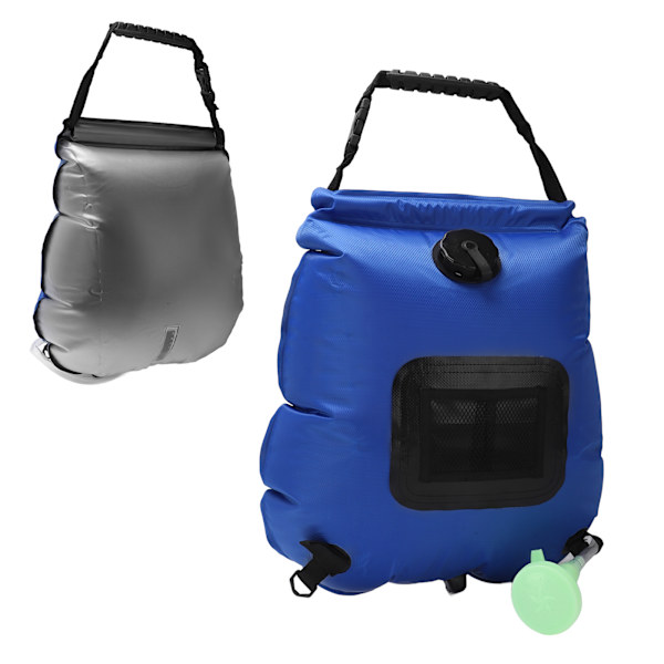 Bærbar utendørs solcelledusjpose 20L sammenleggbar solvarme campingdusjpose for fotturer backpacking