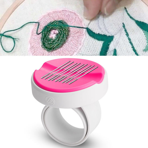 Magnetisk nålepute syoppbevaring håndleddsstropp skrue strikkemagnet nålboks (rosa)
