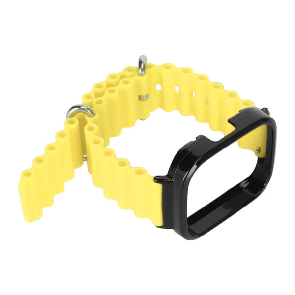 2 i 1 watch för Redmi Watch 3 Silikon Justerbar Smart Watch Armband med case Gul