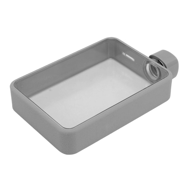 Flat Vannflaske Plast Lekkasjesikker Transparent Firkant Bærbar A5 Papir Vannflaske 380ml Grå