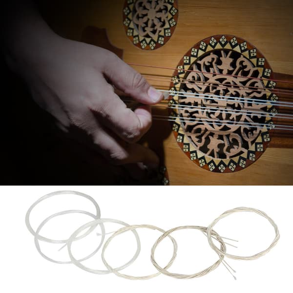 Klar Nylon Silverpläterad Kopparlegering Oud Strings Set Ersättningstillbehör (12 strängar)