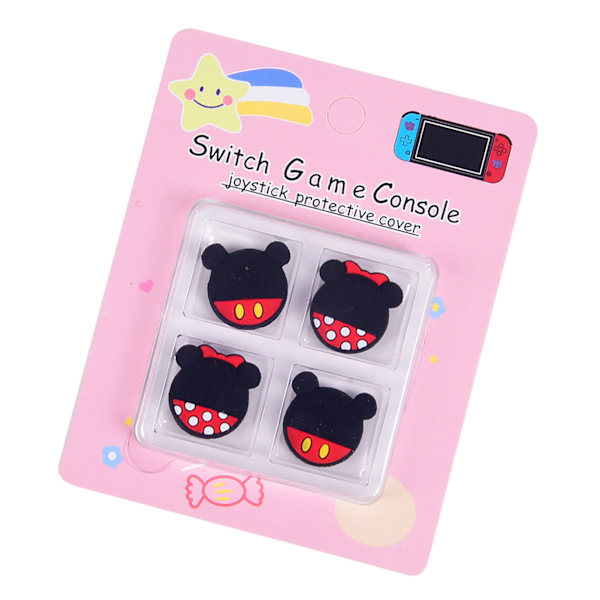 Silikon-joystickskydd Söt tecknad ergonomisk reptålig spel tumgreppsskydd för Switch Miqi och Mini 4 st