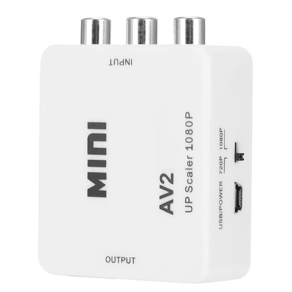 AV til HDMI High Definition Converter Transverter RCA til HDMI AV2HDMI Hvid
