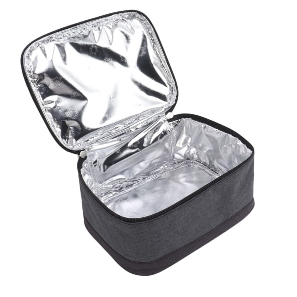 Bärbar elektrisk lunchlåda matvärmare USB konstant värmeisoleringsväska uppvärmd lunchlåda väska ljusgrå