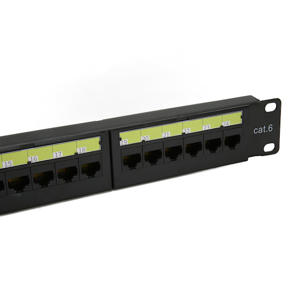 CAT6 24-ports netværkspatchpanel understøtter 10G Ethernet RJ45 netværkspatchpanel til 19-tommer standardkabinet