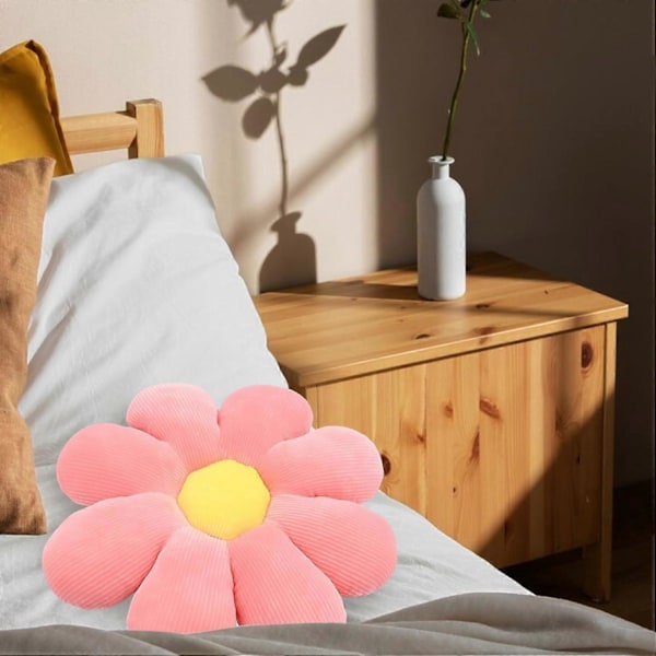 Blomster Gulvpude Siddehynde Blomsterformet Pude Sød Siddepude Stolhynde (Pink)