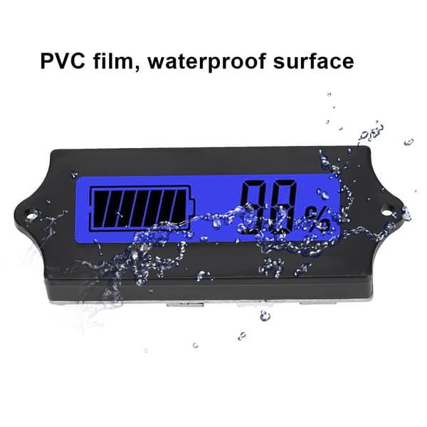 12-84V GY-6G Batteri Strøm LCD Display Spændingsmåler Voltmeter med Lys Alarm (Blåt Lys)