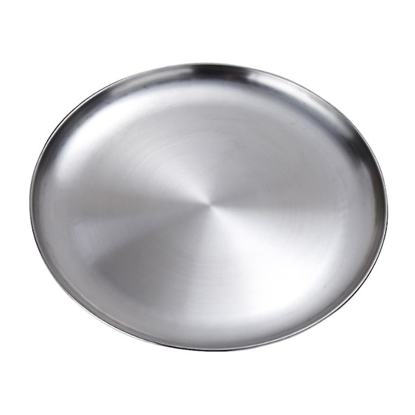 3 x ruostumattomasta teräksestä valmistettu ruokalautanen, kahvi, tee, aamiaisvati 14+20+26cm