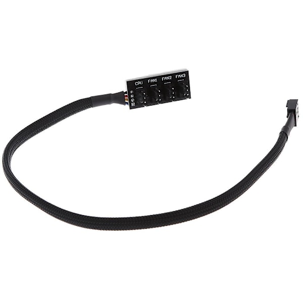 4-vejs PWM Splitter Hub 4pin/3pin CPU Computer Fan Sort Sleeved 12V
