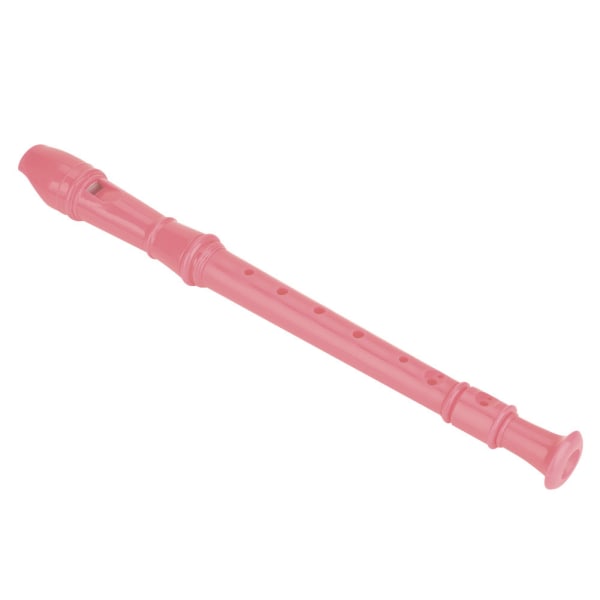 8-hulls klarinettfløyte med rensestang og instruksjon for barn, nybegynnere for barn (rosa)