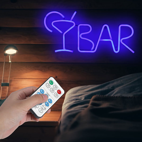 BAR Bokstäver Forma LED Neonljus Skyltar Ljus för Fest Bar Heminredning Blå