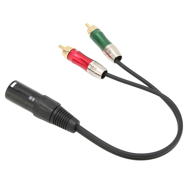 XLR til DC 3,5 mm dobbelt RCA han-kabel Stereo tabsfri universel mikrofon splitterkabel til DVD VCDXLR han til 2RCA 2m