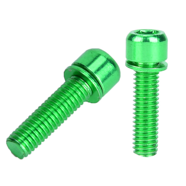 6 stk. M5x25mm titaniumlegering cykel flaskeholder opbevaringsstativ bolt cykel tilbehør (grøn)