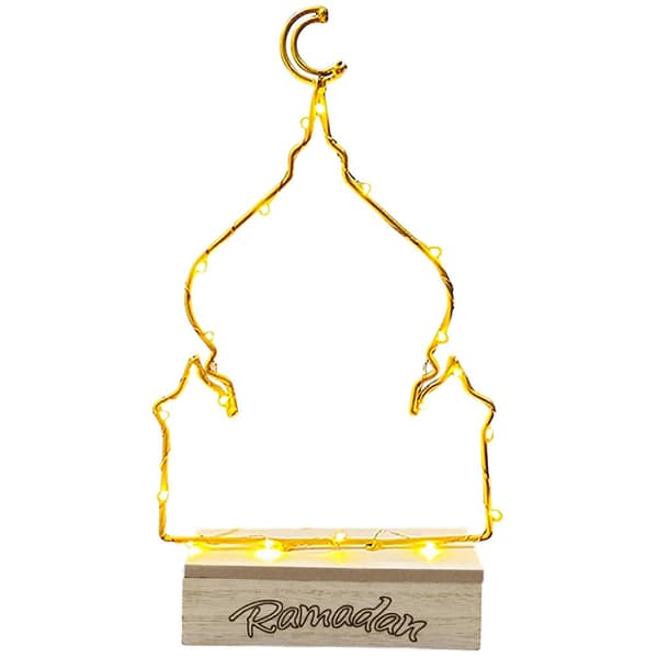 LED Eid Måneskinnslampe Ramadan Mubarak Dekorative Lys Flerbruks Holdbare Jernpynt