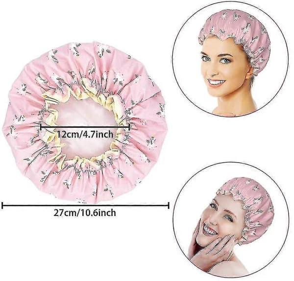 Unicorn Double Layer Waterproof Shower Caps for Women - 2 Pack (New Arrival)