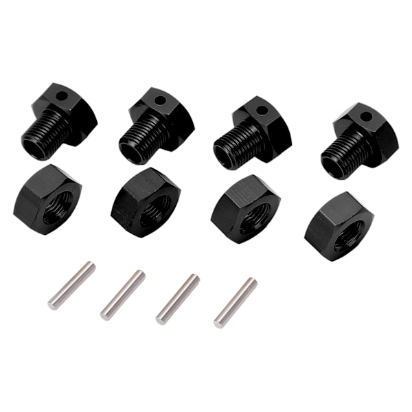 4 st/set 17 mm aluminiumlegering hjulhexkoppling för JLB 1/10 lastbilsserie RC-däckhexnavadapter svart