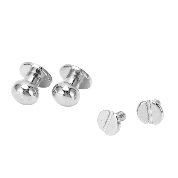 50 sæt runde hovedskruer 10x8mm DIY dekoration kobber letvægts skruepost fastgørelse til tasker sko sølv