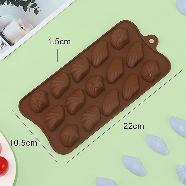 Silikon Chokoladeform Sæt af 4 Non-stick 15 Hul Skalleform Fødevarekvalitet Slik Geleform