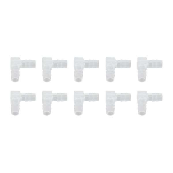 10 stk. Albue Slange Studs Plastik Fitting 90 Graders Lige Barbeforbindelse Adapter L Form til Akvarium 8mm