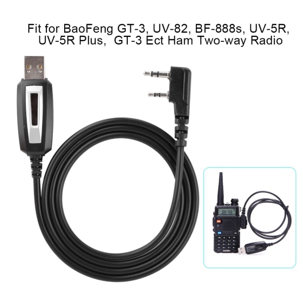 Programmeringssladd för Walkie Talkie med CD-drivrutin för Baofeng GT-3 UV-82 BF-888s Radio