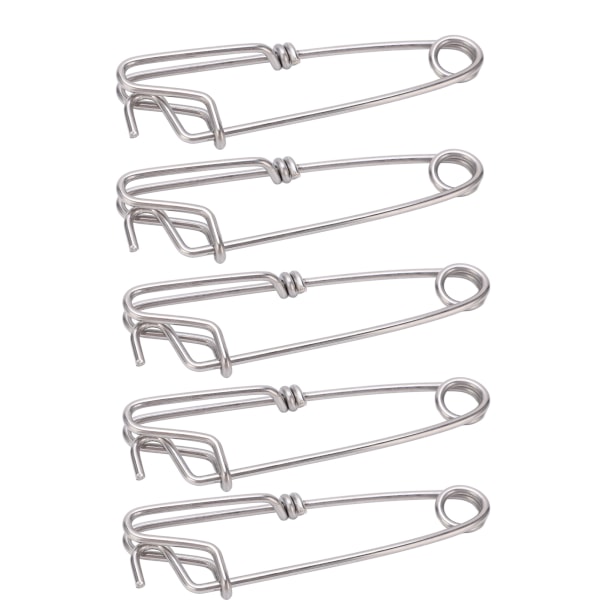 5PCS Lang Line Klips Snap Swivel Havfiske Koblinger Lukket Øye Henge Spenne Rask Pin Verktøy2.6cmx100MM