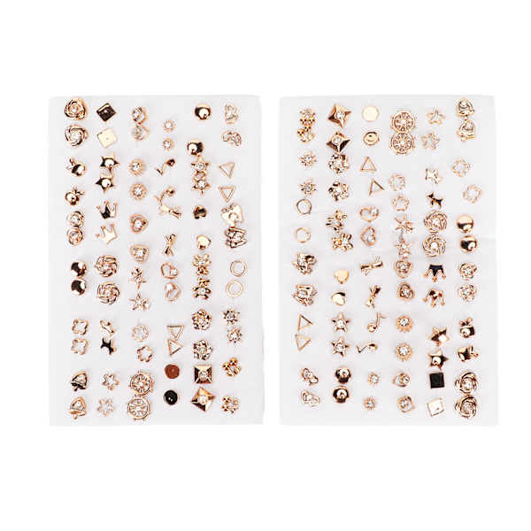 2-pack örhängen set 72 par guld örhängen set med strass för flickor kvinnor män