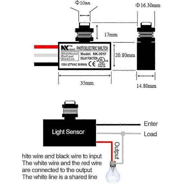 120-277V Skumring til daggry sensor fotoelektrisk kontakt lys fotocelle sensor lyskontakt
