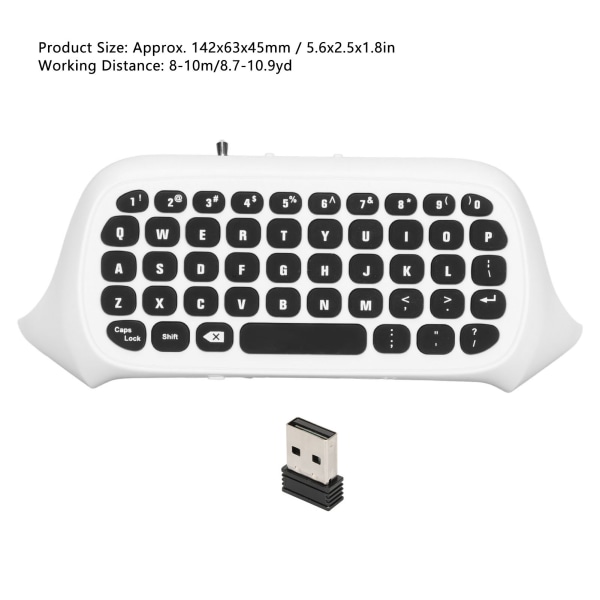 Spilcontroller-tastatur 2,4 GHz spilkonsol-tastatur med lyd og headset-stik til Xbox Series X Series S One S White White