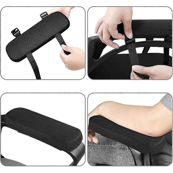 Stol Armstödsdynor 2 st, Memory Foam Spelstolsdyna, Svart