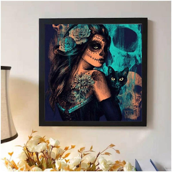 Aikuisten 5D-DIY- diamond painting - Cat Girl Design