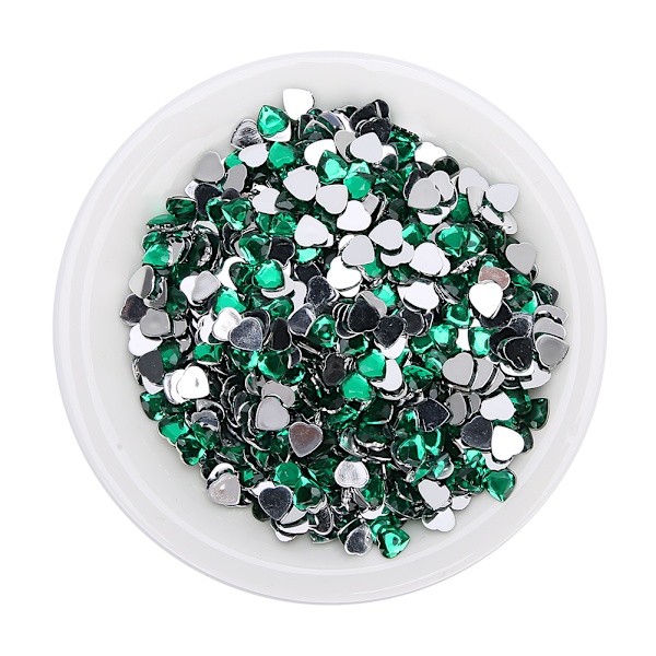 1000 st Point Back Rhinestones DIY Bröllop Smycken Kläder Armband Tillbehör 8mm Grön