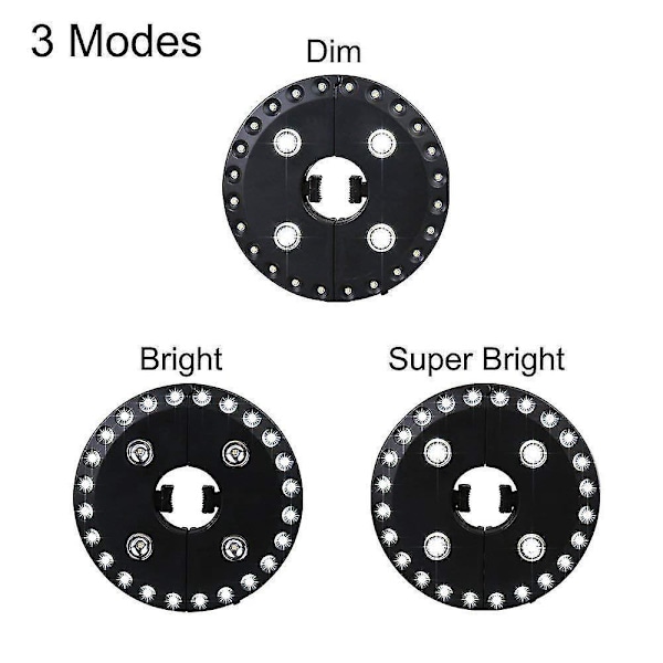 Lampor för Parasoll Paraplylampa 3 Ljusstyrkelägen 28 LED-lampor Vid 220 Lux - Drivs med 4 X AA-batterier, Ljusstav Paraply