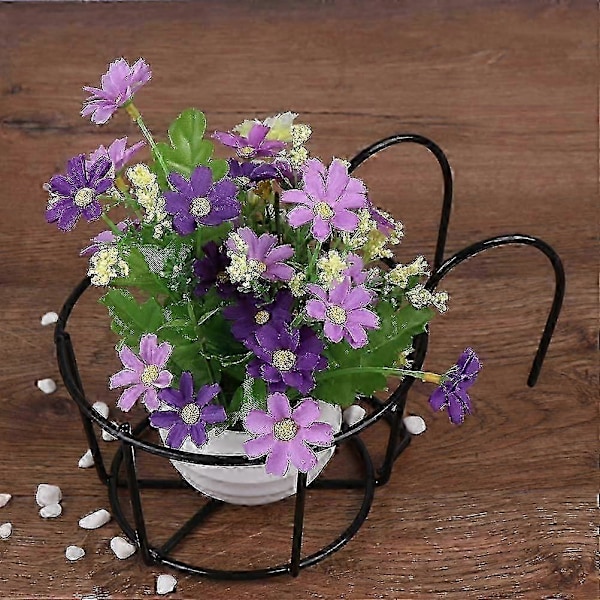 Puutarhakasvien ruukku roikkuva aita rautakiinnike (musta, 12 cm) 4 kpl