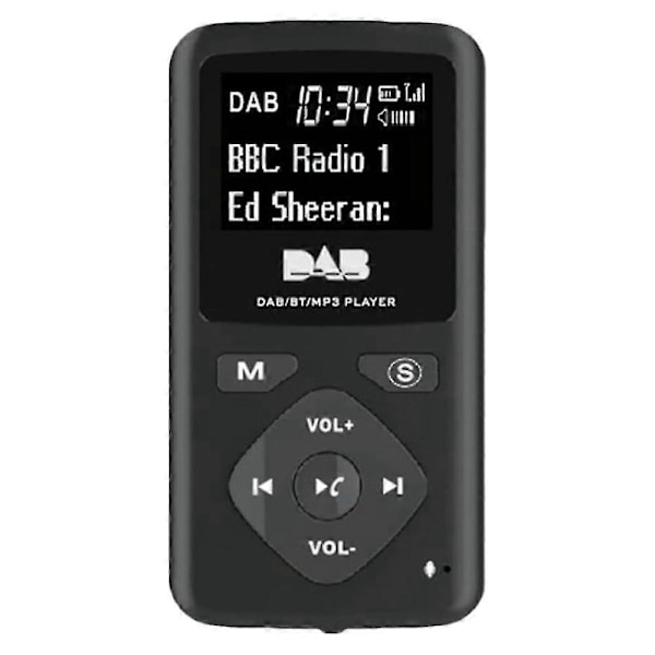 DAB/DAB+ Digital Radio Bluetooth 4.0 Personlig Lomme FM Mini Bærbar Radio Høretelefon MP3 -USB