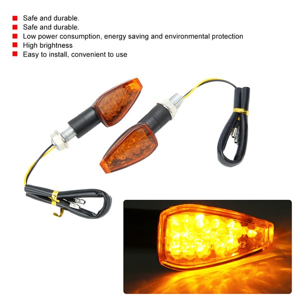 2 STK Motorcykel 14LED Blinklys Styrelampe Indikator Tilbehør Passer til Yamaha Gul Linse