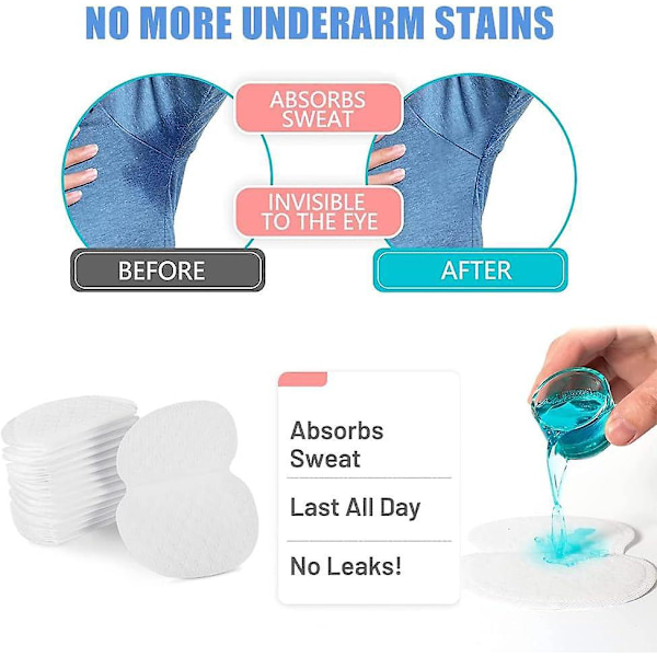 Usynlig og komfortabel antiperspirant-plaster - 30 plaster for beskyttelse av armhuler (kvinner og menn)