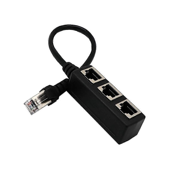 RJ45 Ethernet -jakokaapeli, Ethernet LAN -verkon jatkokaapelisovitin RJ45 urosjakaja 3 naarasliittimellä Super Cat5 Ethernet -ohjaimelle Ad