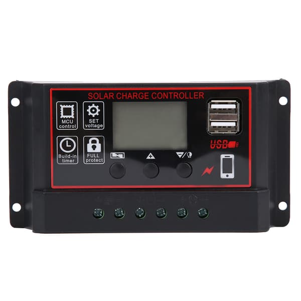 Solar Charge Fotovoltaisk Instrument Controller USB5V Digital Display Solenergi Regulator