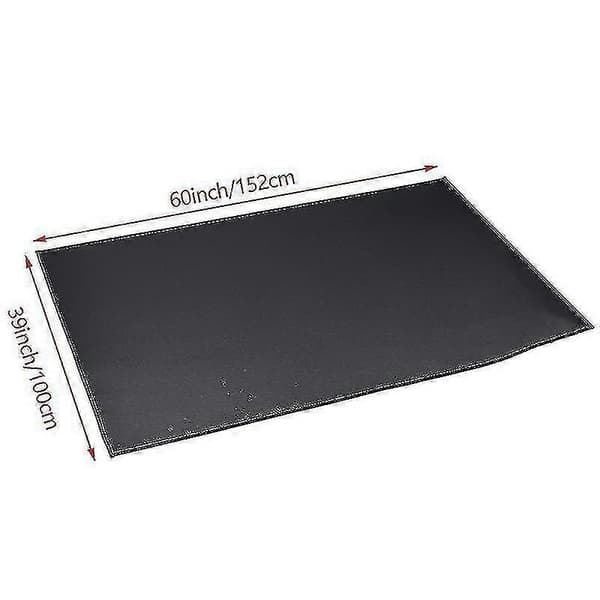 Ildfast pejsmåtte til brændeovne og åbne pejse sort Black 39*60 INCH