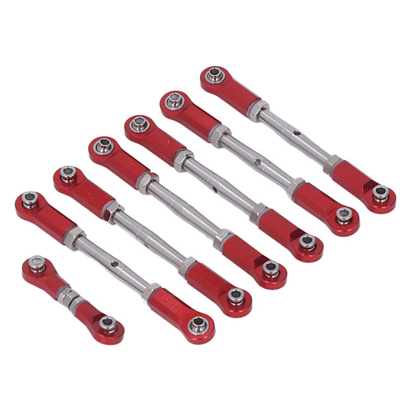 7PCS Justerbar Länkstång i Metall för Traxxas 1/10 RC Bil Justerbar Länkstång Set Röd