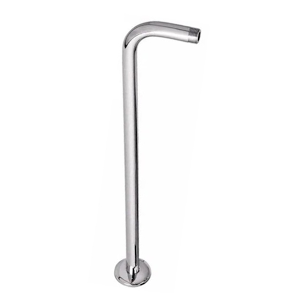 Dusjarmrør 50 cm total lengde 20 mm diameter rundt rustfritt stål forkrommet rustbestandig dusjhode-arm