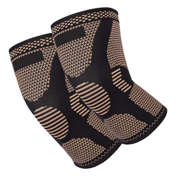 1 par elastiska stickade knäskydd, andningsbara, bekväma, nylon, silikon, knästöd för cykling, bokstavstryckt typ L