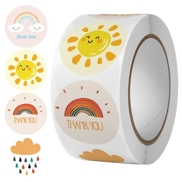 Håndmalede Klima Tak Stickers - Sæt af 500