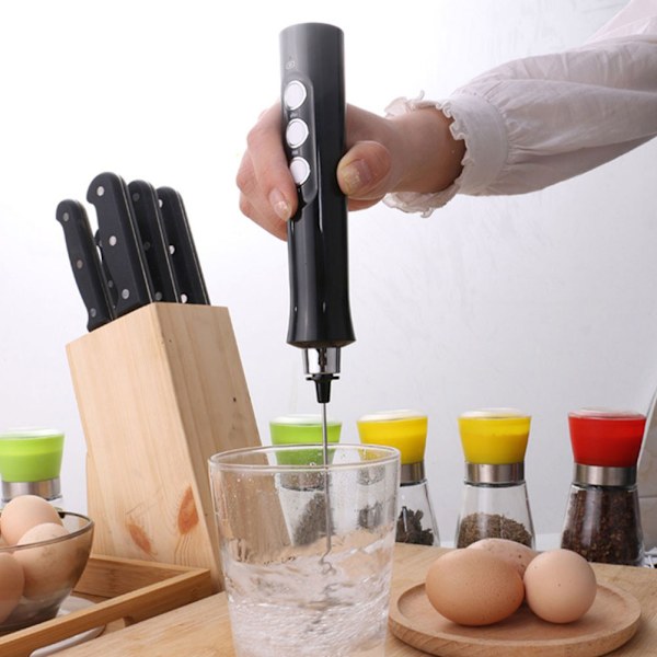 Elektrisk melkeskummer håndholdt automatisk eggvisp melkeshaker USB-lading